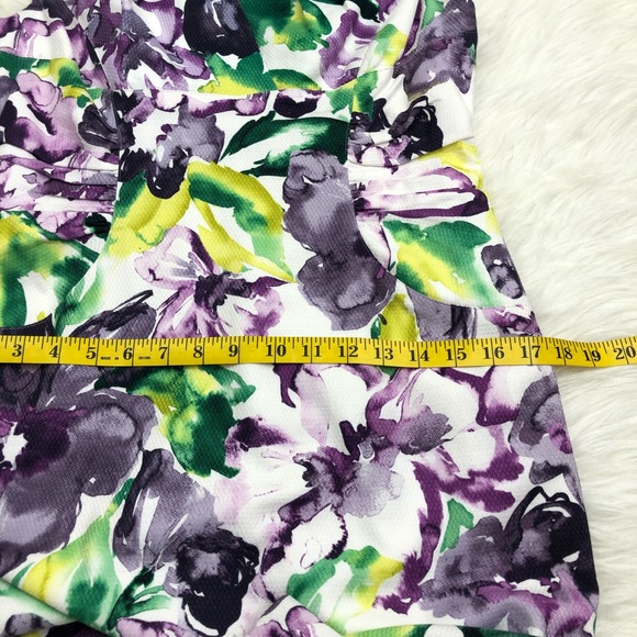 ❌SOLD❌Adrianna Papell Floral Sleeveless Sheath Dr - Picture 5 of 9